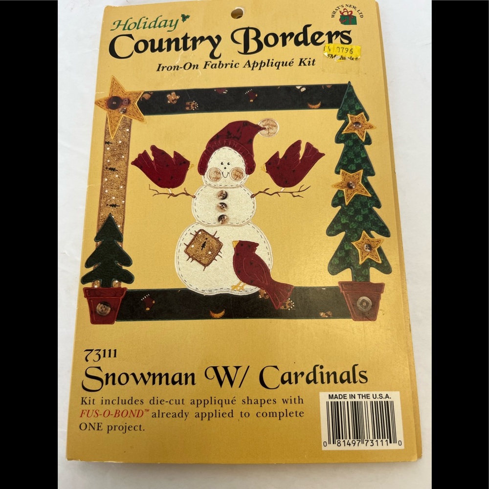 What’s New Appliqué kit - Snowman w/cardinals